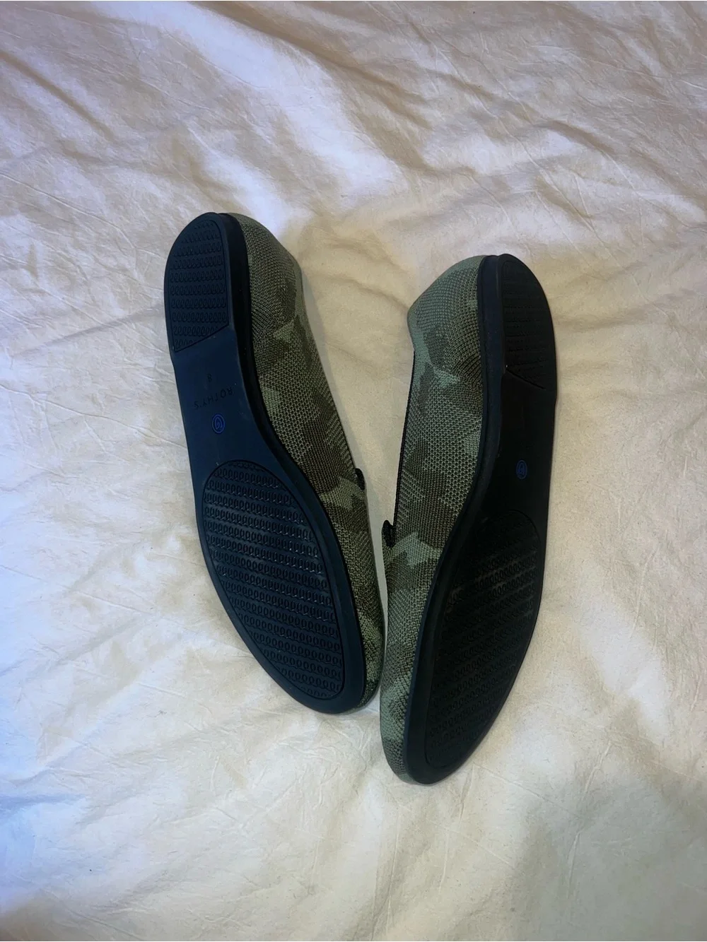 Rothy's Green Camouflage Slip-On Flats